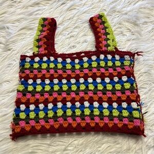 Hand knit sweater crochet tank